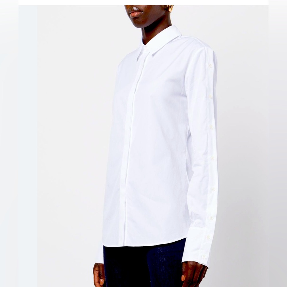 NWT Altuzurra Scottie White Poplin Button down Long Sleeve Shirt Sz 46